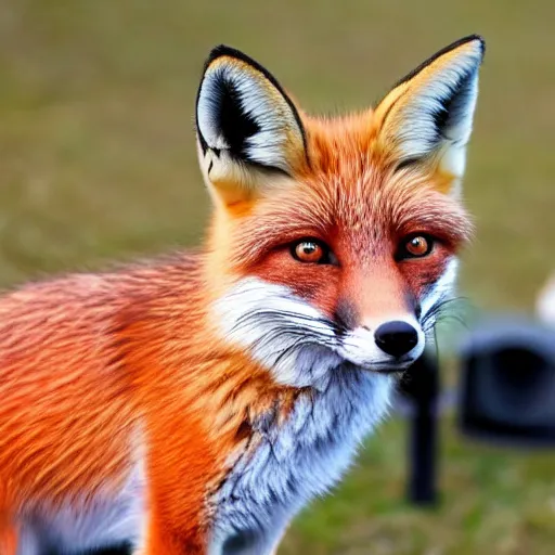 Prompt: a fox looks Interested at many graphics cards