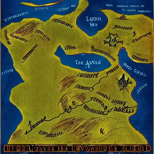 Prompt: labeled map of the underworld