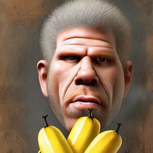 Prompt: ron perlman as banana, realistic, greg rutkowski