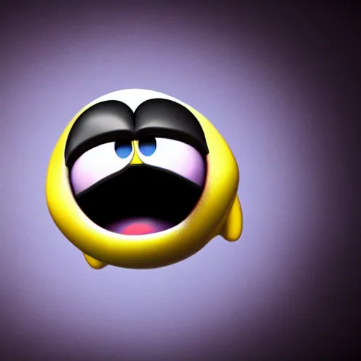 Prompt: a photo - realistic digital art of pacman screaming