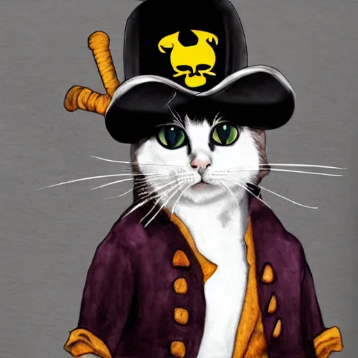 Prompt: a cat dressed as a pirate - n 5