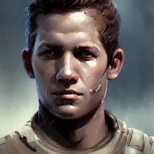 Prompt: portrait of a man by greg rutkowski, tye sheridan as a colonial marine, from aliens franchise, he is about 2 0 years old, military composure, wearing tactical gear of the colonial marines, highly detailed portrait, digital painting, artstation, concept art, smooth, sharp foccus ilustration, artstation hq