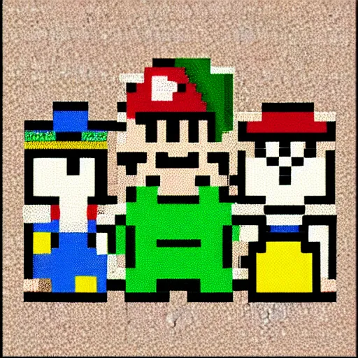 Prompt: 8bit pixel art mario brothers illustration