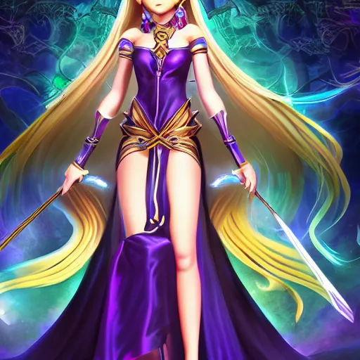 Image similar to beautiful dark magician girl, full body, mystical, ultra detailed, 4k