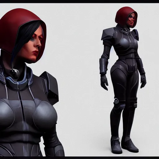 a character from the video game mass effect, cyberpunk Stable