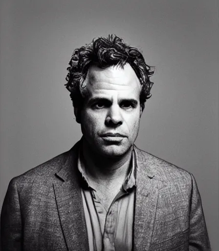 Image similar to a high quality, high detail, photorealistic portrait of mark ruffalo by james nachtwey and lucian freud,