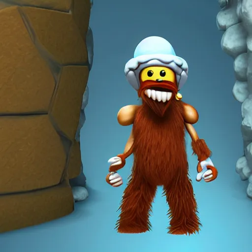 Image similar to yeti king from spelunky 2, 8 k, high definition