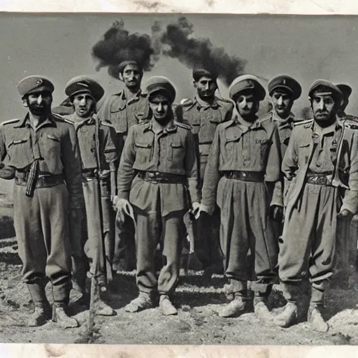Prompt: a portrait of the iranian army in 1 9 4 5 highly detailed