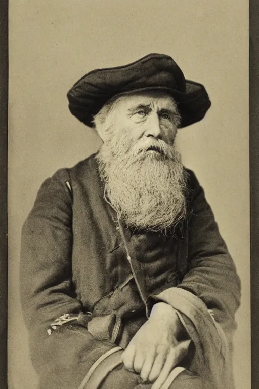 Image similar to a Gelatin-silver print of a grizzled old sea captain