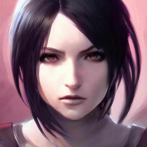 Prompt: kerli koiv as tifa lockhart, character headshot concept art, sharp, digital matte painting, art by artgerm, greg rutkowski, wlop, dramatic lighting, trending on artstation