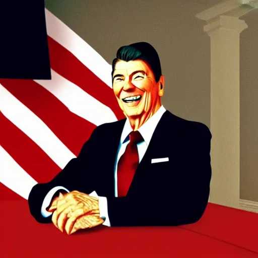 Image similar to ronald reagan by pixar