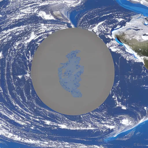 Image similar to flat earth from space, hd photograph, 4 k