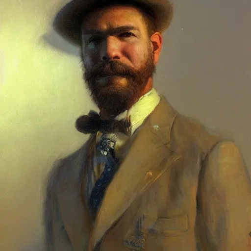 Image similar to portrait of a proud capybara dressed as a gentleman, artwork by gaston bussiere, craig mullins, trending on artstation, capybara wearing a gentleman's uniform