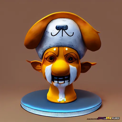 Image similar to tony chopper of one piece, 3 d sculpture, 3 d cg, soft studio light