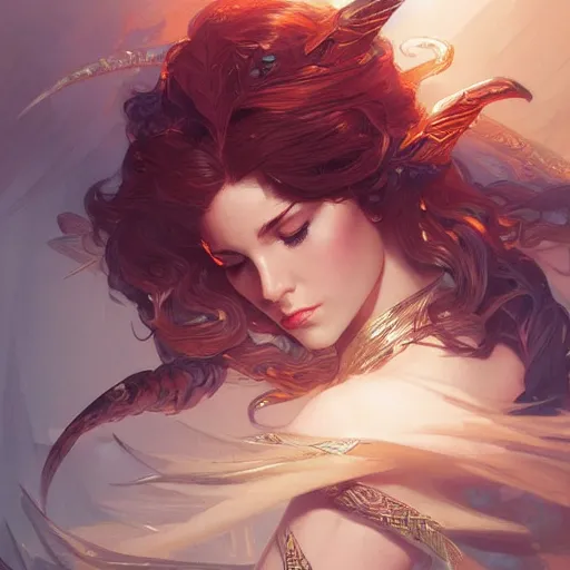 Prompt: phoenix, D&D, fantasy, intricate, elegant, highly detailed, digital painting, artstation, concept art, smooth, sharp focus, illustration, art by artgerm and greg rutkowski and alphonse mucha