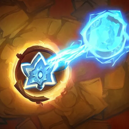 Prompt: glowing magic scroll paper floating in the air, in the style of hearthstone artwork