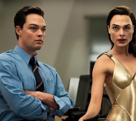 Image similar to Gal Gadot as Margot Robbie in the Wolf of Wall Street