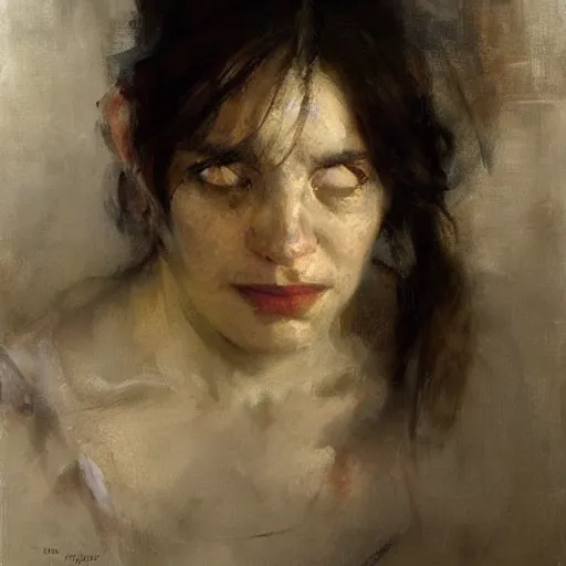 Prompt: portrait of an emotional paz ortega andrade, by jeremy mann, anders zorn