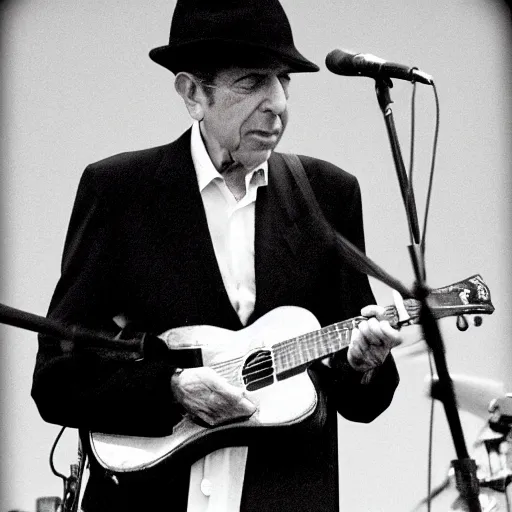 Image similar to leonard cohen at the isle of wight festival