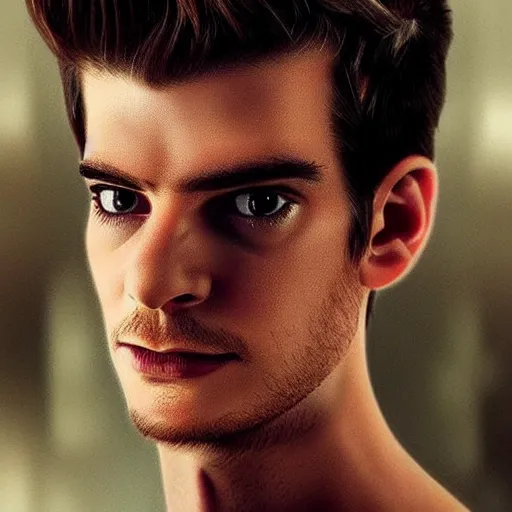 Image similar to “a realistic detailed photo of a guy who is an attractive humanoid who is half robot and half humanoid, who is a male android, Andrew Garfield, shiny skin, posing like a statue, blank stare”