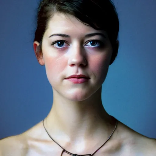 Image similar to a masterpiece portrait photo of a beautiful young woman who looks like a manic pixie dream girl mary elizabeth winstead, symmetrical face