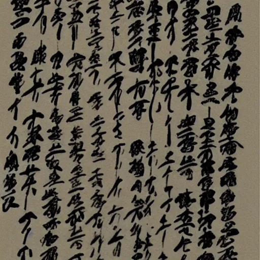 Image similar to Todo list looking like a scroll with some marks. Masterpiece sumi-e painting. beautiful detail, post-processing