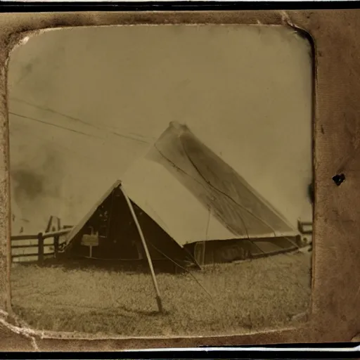 Image similar to tintype photo, underwater, circus tent on fire