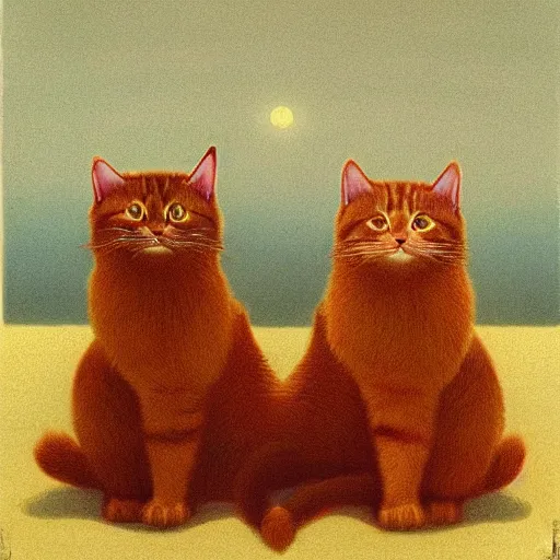 Prompt: two ginger cats, by quint buchholz