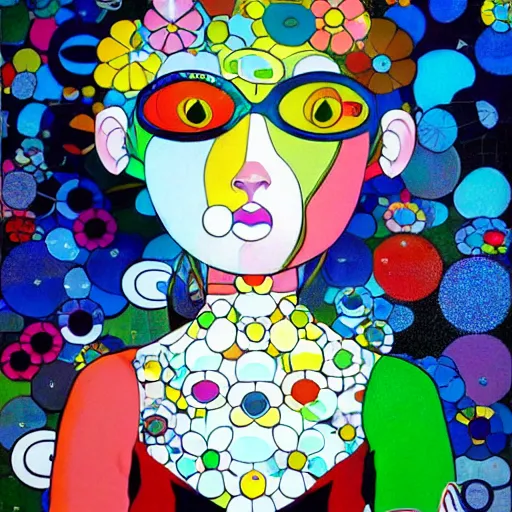 Image similar to a surreal portrait of a girl by takashi murakami, trending on art station