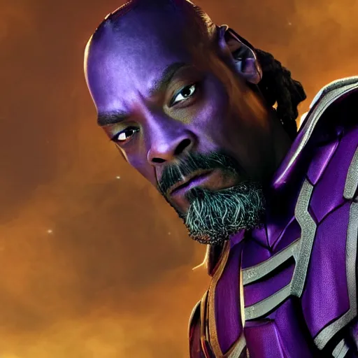 Image similar to snoop dog as thanos, realistic, 8 k,