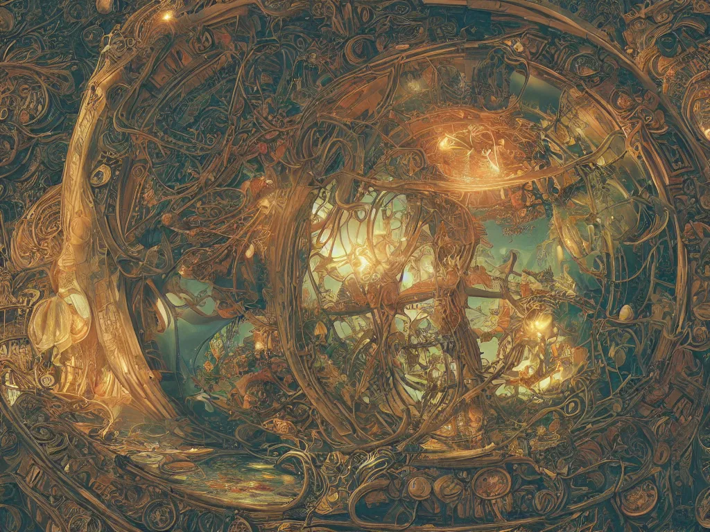 Image similar to the universe is a spheroid region 7 0 5 meters in diameter, shaman nature, 3 d render, sunlight study, by clara peeters and ( ( ( ( lisa frank ) ) ) ), art nouveau, 8 k, extreme detail, sharp focus, octane render