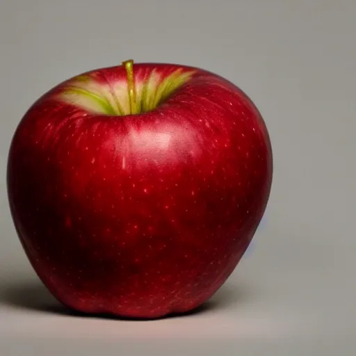 Image similar to an apple with real teeth in a studio