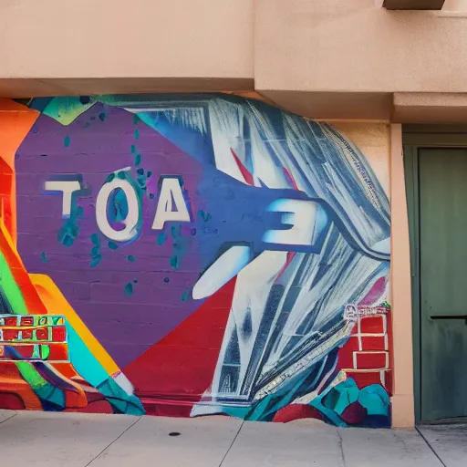 Prompt: a mural about downtown tucson, in style of street art