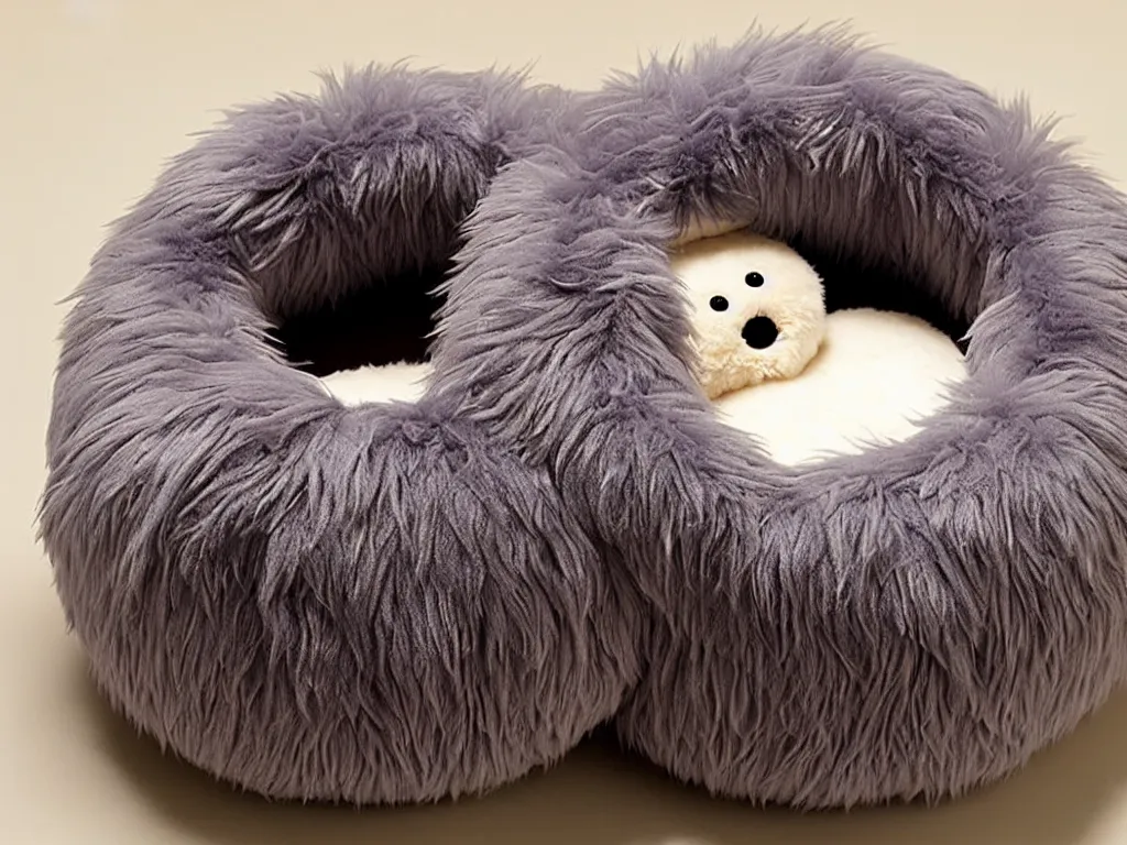 Image similar to a cute fuzzy plush round monster