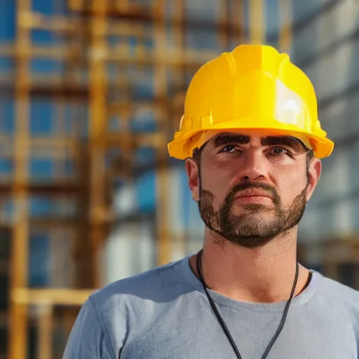 Prompt: A construction worker who forgot his helmet