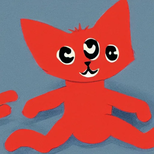 Prompt: a red cat with 1 0 0 0 legs attacking tokyo