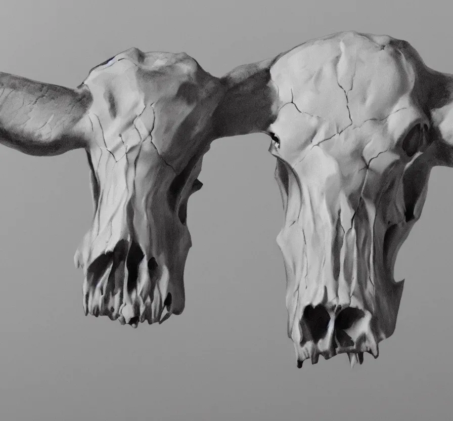 Prompt: cow skull, pencil drawin, unreal engine 5, wallpaper, 8 k, ultra detailed, realistic photo, artstation