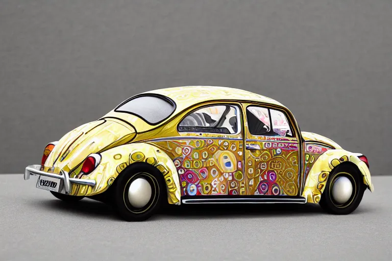 Image similar to gustav klimt vw beetle