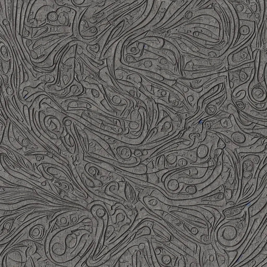 Prompt: flat giger surface texture, detailed, mechanical, art deco, depth map, symmetry