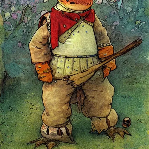 Prompt: anthropomorphic turtle hero by carl larsson