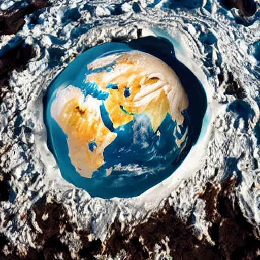 Prompt: earth made of ice cream melting under the heat