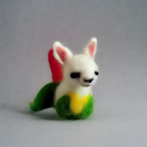 Image similar to a needle felted dratini, needle felting art.