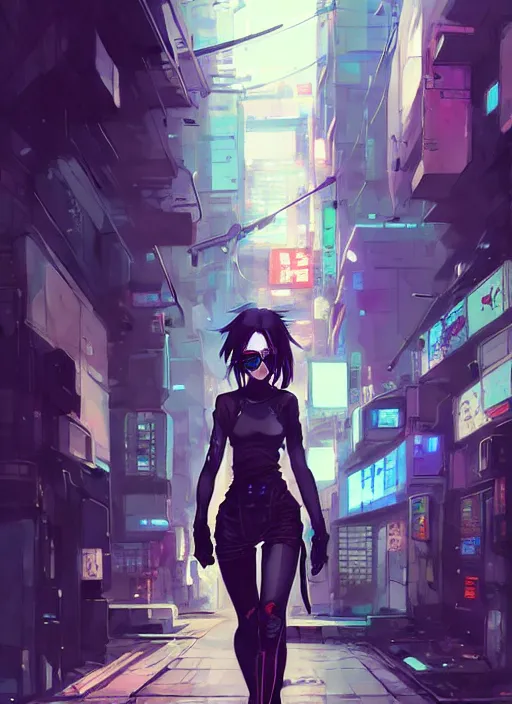 anime arth , anime , cyberpunk , anime girl , futurist | Sticker