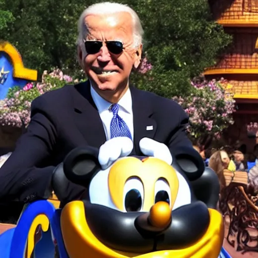 Prompt: “ joe biden having the time of his life on the small world ride at disney world ”