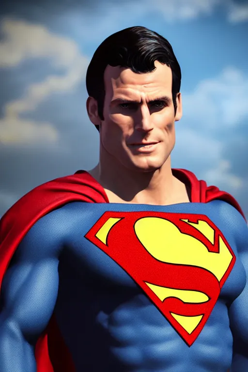 Image similar to macron is superman, high definition, many details, dramatic scene, detailed and realistic hands, symmetrical face, realistic eyes, art of unreal engine 5