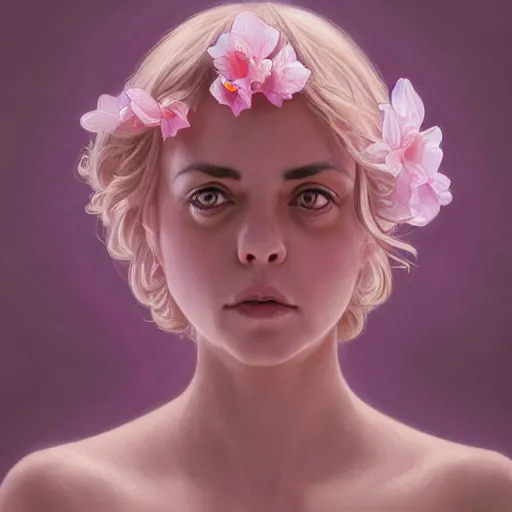 Image similar to pink petals with a ahape of a wonderful aubrey plaza and christina ricci and mila kunis, intricate, elegant, highly detailed, wonderful eyes, sweet, digital painting, artstation, concept art, smooth, sharp focus, illustration, art by artgerm and greg rutkowski and alphonse mucha and william - adolphe bouguereau