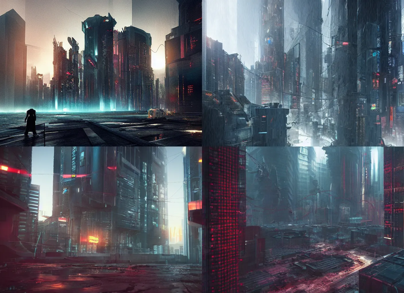 Prompt: a beautiful hyper realistic photograph, octane render, architecture of doom render of cyberpunk