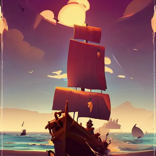 Image similar to painting treasure on sea of thieves game smooth median photoshop filter cutout vector, behance hd by jesper ejsing, by rhads, makoto shinkai and lois van baarle, ilya kuvshinov, rossdraws global illumination