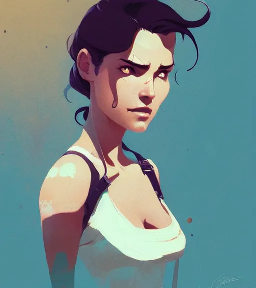 Image similar to portrait of nathan drake savinga beautiful woman by atey ghailan, by greg rutkowski, by greg tocchini, by james gilleard, by joe fenton, by kaethe butcher, dynamic lighting, gradient light blue, brown, blonde cream and white color scheme, grunge aesthetic