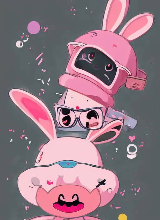 Prompt: realistic detailed semirealism, anthropomorphic pink rabbit character wearing a bucket hat. Cute, kawaii, Cooky, bt21, Sanrio inspired. Rabbt_character, rabbit_bunny, 獣, iconic character splash art, Detailed fur, detailed textures, 4K high resolution quality artstyle professional artists WLOP, Aztodio, Taejune Kim, Guweiz, Pixiv, Instagram, 3d, render, ArtstationHD